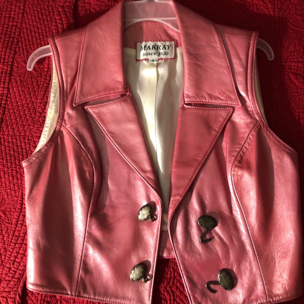 EVA MAKRAY pink leather vest